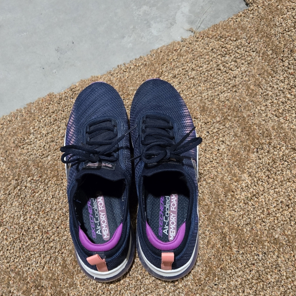 Skechers Navy and Pink Memory Foam Sneakers